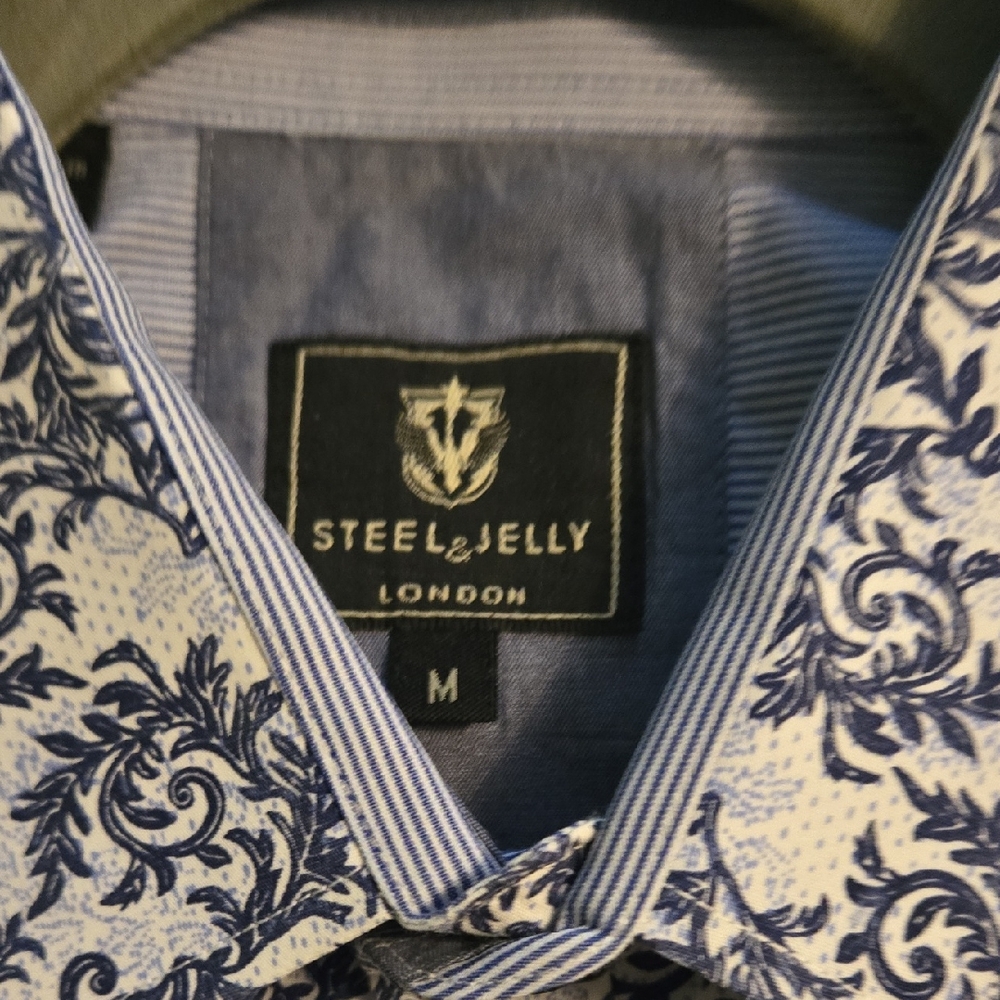 Steel & Jelly Men's Blue Floral Button Down Shirt